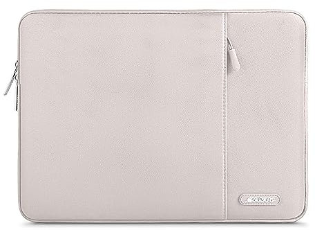 MOSISO Laptop Sleeve Hülle Kompatibel mit MacBook Air 15 Zoll M3 A3114 M2 A2941 2023 2024/Pro 15 A1990 A1707, Surface Laptop 15,Dell XPS 15,Polyester Vertikale Stil Laptoptasche, Stein Grau