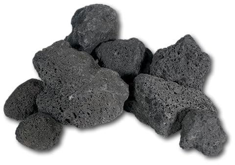 Greenscaping Aquarium Lava Steine schwarz 3-20 cm, besonder tief Schwarze Lava Aquariumsteine, Lavasteine (15-20 cm)