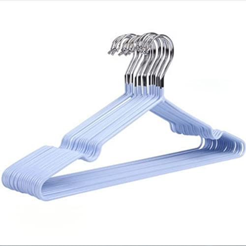 Pilipane Grucce Antiscivolo Salvaspazio, Confezione da 10 Grucce in Metallo, Grucce in Filo Metallico Rivestito in Gomma Resistente per Cappotti, Camicie, Vestiti, Grucce per Adulti Resistenti(Blu)
