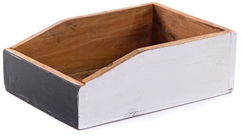 DOKUMENTENABLAGE Carta | 33 cm, Mahagoni Holzi | Büro Organizer, Schreibtisch Ablage, Dokumenten Kiste, Holz Kiste, Bürokiste mit Tafel, Schreibtisch Organizer | Farbe: 14 weiß-beschreibbar