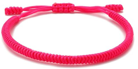 LUCKY BUDDHIST - Glücksarmband + Anhänger/Halskette! Für Teen Männer Frauen - Geflochtene Freundschaftsarmbänder - Mit Liebe handgefertigt - Tibet Stil - Einstellbares Handgelenk Armband (Neonpink)