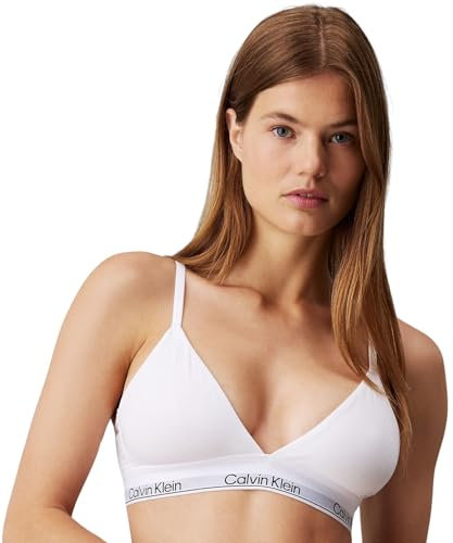 Calvin Klein Women’s Triangle Bralette with Removable Padding, White (White), XS