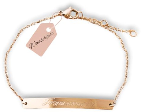 Personalisiertes Armband Gold, Silber, Rosé | Gravur Armband | personalisiertes Geschenk für Frauen, Freundin, Mama (Rosé)