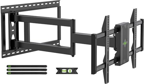 USX Mount Support mural à bras long pour télévision de 42 à 90 avec extension de 40,6 cm, support mural pivotant à 90° jusqu'à 68 kg, convient aux goujons de 40,6 cm, 45,7 cm, 50,8 cm, 61 cm, VESA