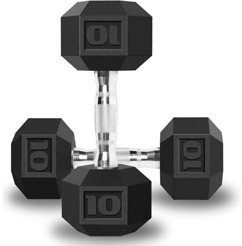 Balelinko Hex Hanteln Freigewichte Set mit Metallgriffen Gummi umhüllt Massiv Gusseisen Hex Hantel im Paar 4,5 kg