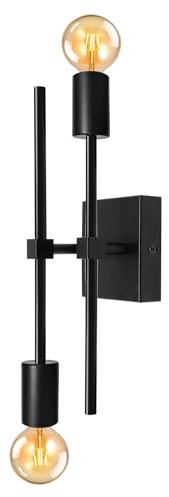 WPQIUZS Wandleuchte Innen Schwenkbar mit Doppeltem Lichtarm, E27 Fassung, 2 Flamming Wandlampe, Metall Wandbeleuchtung, Badezimmer Spiegelleuchte, Spiegellampe, Deckenlampe, Rechteck, Keine Glühbirne