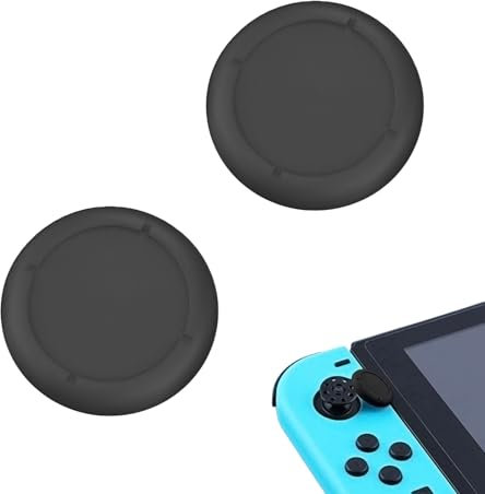2 Pcs Replacement Joystick Covers for Nintendo Switch OLED Thumb Caps Grips Analog Thumbstick Replacement Caps for Nintendo Switch & Switch Lite Comfortable Joystick Covers for Gaming (Black)