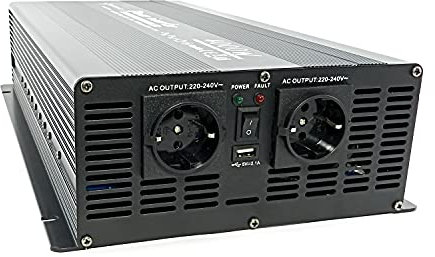 SOLARTRONICS NM4000 Spannungswandler 24V 230V modifizierter Sinus 4000W - 8000W Spitzenleistung - Wechselrichter 24V auf 230V Stromwandler mit Schuko-& USB Anschluss Solar Inverter Umwandler