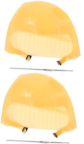 Beavorty 2 Sets Haarfärbekappe Friseurbedarf Haarfärbehut Haarfärbebedarf Salon Haarkappen Färbe Farbwerkzeug Wiederverwendbare Haarfärbekappen Haar Highlight Hut Salon