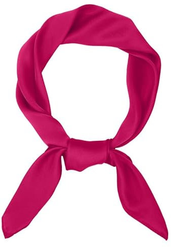 JasGood Damen Seidentuch Seide Leicht Eleganter Seidenschal Damen Bandana Halstuch Kopftuch Schal Vielseitiges Seidenschal für Frauen,Rosenrot