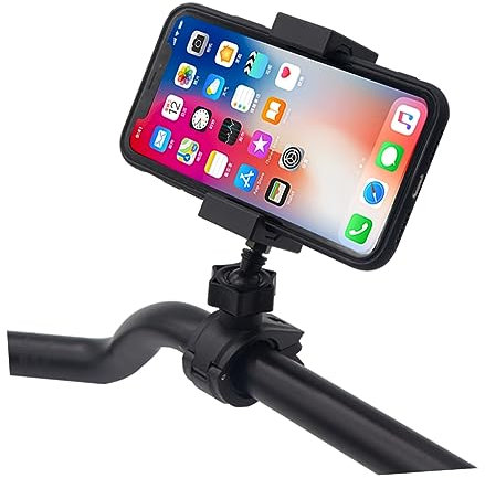 PartyKindom Multifunktionale Telefonhalterung für Motorräder und Fahrräder. Schwarze Handyhalterung für Den Lenker. Einfach Zu Lösender Knopf. Vollständige Anpassung für Sicheres Fahren.