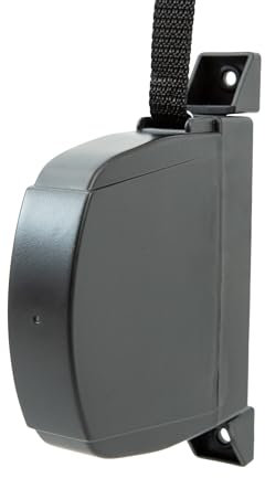 IdeaGenesis - Enrouleur pliable pour volet roulant - Enrouleur rabattable avec ruban pour fixation au mur ou au cadre de fenêtre - Système universel résistant (noir ruban noir, ruban 18 mm)