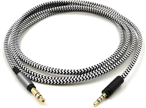 Earmax Câble de mise à niveau en nylon OFC haute pureté compatible avec casques Sennheiser HD4.30, HD400S, HD350BT, HD4.40BT, HD4.50BTNC, HD458, HD458BT, HD450BT et Momentum, 3,5 mm à 2,5 mm