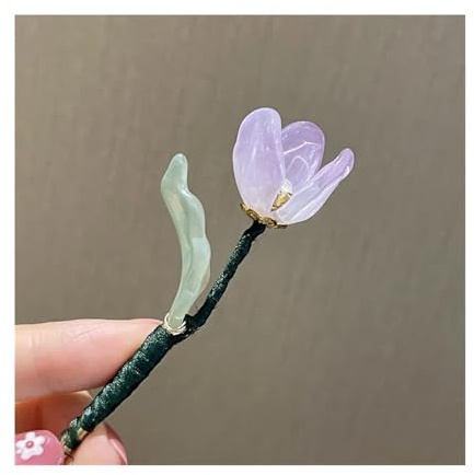 Haarnadel im Vintage-Stil, niedlich, Metall, Tulpe, Haarschmuck, Accessoires, antiker Stil, Haarspangen, Retro-Haarnadel (01)