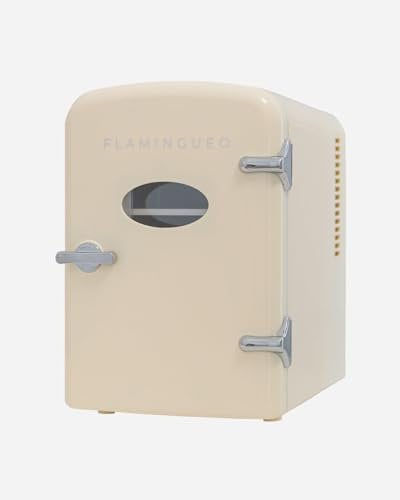 Flamingueo Mini Kühlschrank 4L - Kühlschrank Klein, 12V/220V, Funktion Kühlen und Heizen, Kleiner Kühlschrank Für Zimmer, Tischkühlschrank, Minibar
