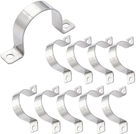VZU 10 Stück Rohrschellen 40mm, Edelstahl U-Rohrschellen, 2-Loch Befestigungsschellen, Befestigungsschellen für Rohre, für Elektroleitungen, Abfluss Rohren Befestigung