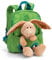 NICI Kinderrucksack 21x26cm grün mit flauschigem Kuscheltier Hase 25cm - Kita Rucksack ab 3 Jahren, Kindergartenrucksack für Jungs und Mädchen - 61743