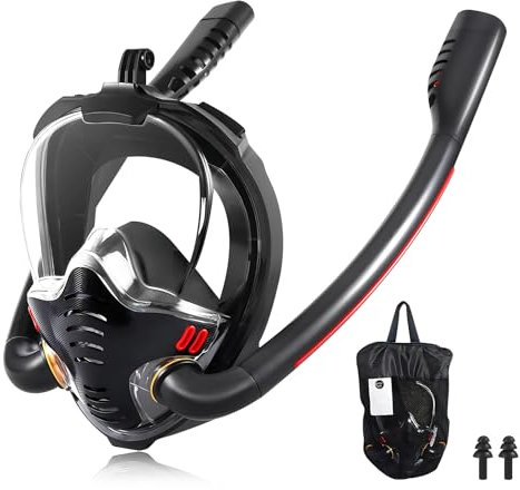 Maschera da Snorkeling Pieno Facciale，Maschera Subacquea con Visuale Panoramica 180° DesignAnti-Nebbia，Adatto Per Adolescenti e Adulti ﻿