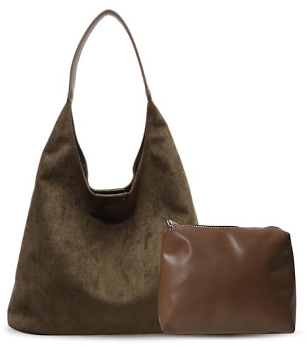 Electri-HQ Damen Umhängetasche Universität große Tasche Schulter Tote schwarz Arbeit geräumig groß uni Leder Shopping Shopper für University, grün