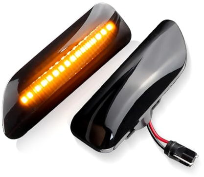 Huhpa 2 Stücke Dynamische Bernstein Seitenmarkierung Blinker Blinker Licht for Volvo XC90 S80 XC70 V70 S60 2001-2009 30722641 3072264