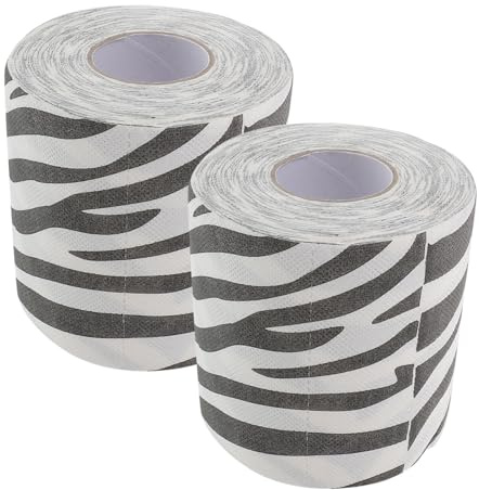 NIYANGLE Zebra Print Toilet Paper Roll 3D Textured Soft Tissue 2 Rolls Decorative Animal Patterned Bathroom Tissue for Household Use