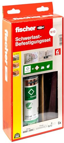 fischer Schwerlast-Befestigungsset mit Ankerstange M10 R und FIS V Zero 300 T, umweltschonender Universalmörtel für Beton, Mauerwerk und nachträgliche Bewehrungsanschlüsse, wetterfest, 300 ml