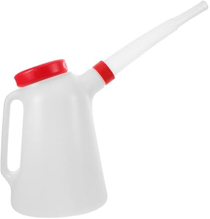 VALICLUD Bidon D'huile en Plastique 5l avec Bec Long Et Couvercle Rouge, Doseur D'huile Moteur Précis pour Voitures Et Bateaux, Outil De Ravitaillement Polyvalent pour Entretien Automobile