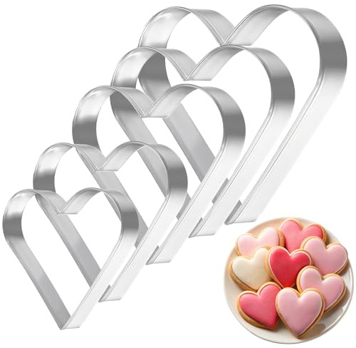 5 Stück Herzausstecher, Ausstecher Herz Ausstecher Groß Plätzchen Ausstecheren Herz Keksausstecher Gadgets zum Keksbacken Herzausstecher für Kekse Paare Romantische Anlässe wie Valentinstag Hochzeiten
