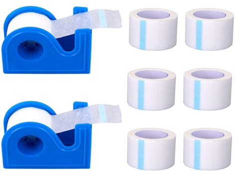 6stk Medizinisches Papiertape mit 2 Spender, 1,23cmx9,14m Mikroporöses Erste-Hilfe-Tape Hypoallergen für Empfindliche Haut Atmungsaktiver Chirurgischer Verband für Wunden