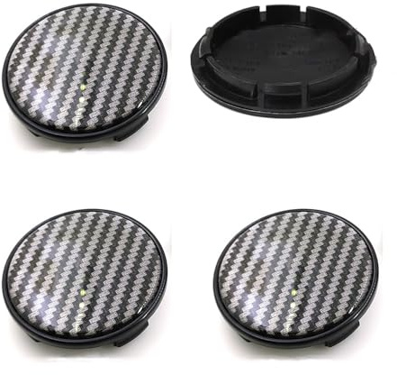 Woniyal Lot de 4 Centres de Roue de 56mm pour VW T-Cross Specific 16 & 17 Wheels 2018 – 2026 Cache-Moyeux de Jantes en Alliage avec Finition Motif Fibre de Carbone