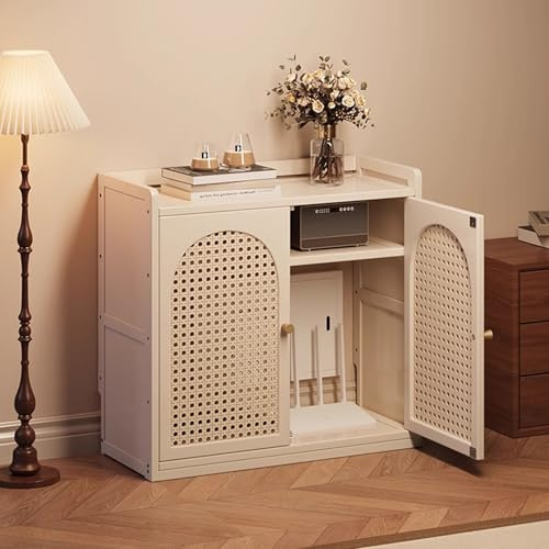 Freestanding Router Cabinet with Cable Management and Power Strip Organizer