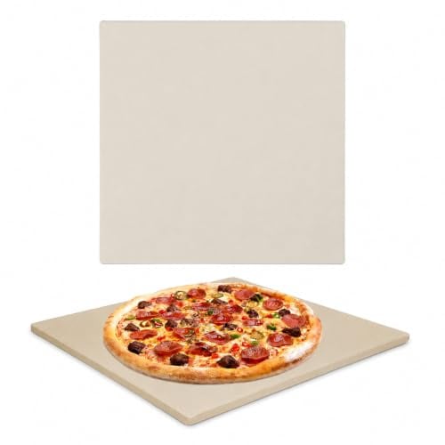 Pizzastein Cordierit Rechteckig 30,5 × 30,5 × 1 cm, Isolierend und Robust, Pizza Stein für Backofen und Gasgrill Backstahl bis 800°C für Pizza, Brot, Kekse, Kuchen