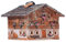 Midene Keramik-Kegel-Räucherstäbchenhalter, Raumdekoration, handgefertigt, Sammlerstück, Miniatur, altes Haus auf Lutago, Tirol, Italien R235