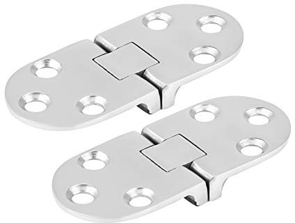 Marine Door Hinge, 2Pcs Stainless Steel Polished Boat Hatch Hinge Hinges Stamping Cabinet for Marine Cabin Door 66 * 30mm