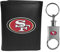 Siskiyou Sports NFL San Francisco 49ers Herren-Geldbörse, dreifach gefaltet, mit Schlüsselanhänger, Schwarz, Einheitsgröße