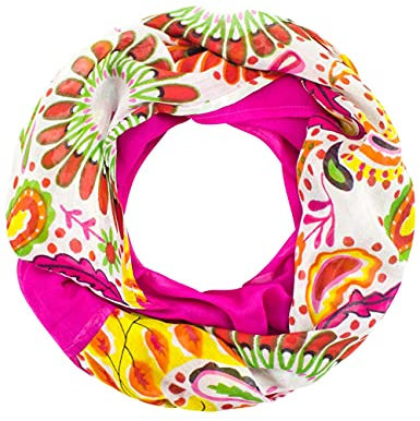 Sunsa Damen Loop Schal. 100% Baumwolle Schlauchschal für Frühlings/Sommer. Dünn Loopschal mit Blumen Design. Tücher und Schals als Frauen Geschenk