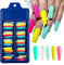 CHANGAR Lot de 100 faux ongles longs en forme de cercueil coloré en forme de ballerine - Couverture complète - Faux ongles colorés pour salons de manucure et nail art