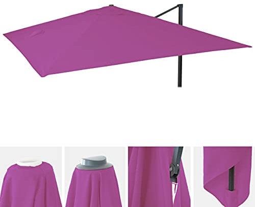 Mendler Revêtement pour Parasol de Luxe HWC-A96, revêtement de Remplacement, 3x4m (Ø5m) Polyester 3,5kg - Violet