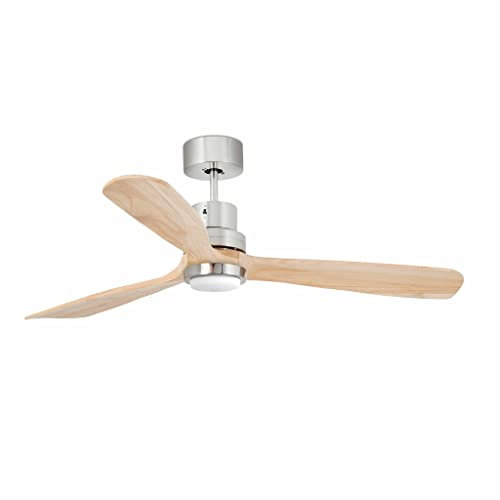 Faro LANTAU Ventilatore Da Soffitto Led Nichel Opaco, Pino Con Motore DC