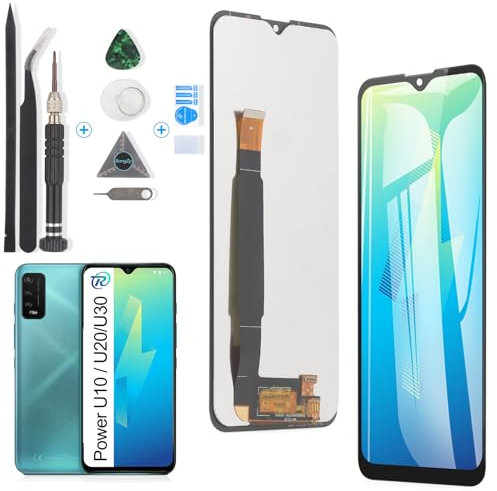 RongZy Schermo LCD per 6.82 Wiko Power U10/Power U20 W-V750BN/Power U30 Display Touch Screen Digitizer Parti di Ricambio di Riparazione con Strumenti(Nero)