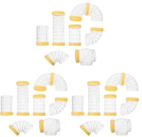 POPETPOP Hamster Käfig Tunnel Set 3 Stück Kunststoff Röhren Mit Belüftungslöchern Flexibles DIY Labyrinth Zubehör Für Zwerghamster Rennmäuse Und Kleine Haustiere