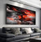 Rot Schwarz Wolke Abstrakte Kunst Malerei Poster Und Druck Leinwand Moderne Kunst Unabhängigkeit Wandbild Für Wohnzimmer Dekor 60x120 cm Rahmenlos