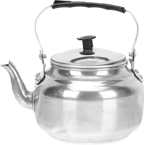 Housoutil Kaffeekanne Wasserkessel Aluminium Wasserkocher Pfeifkessel mit Teesieb Teapot Kettle Flötenkessel für Kaffee Tee Wasser Camping Picknick Haushalt 1.2L Silber