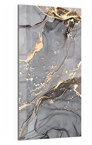 DEQORI Glas-Magnettafel | 50x100 cm groß | Motiv Elegantes Marmormuster | Memo-Board aus Glas | Magnetboard inkl. Magnete, Stift & Tuch für Küche & Büro | Tafel magnetisch & beschreibbar