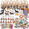 Latocos 110 Stück Pferde Party Mitgebsel Kindergeburtstag West Cowboy Gastgeschenke Tüten Figuren Silikon Armbänder Schlüsselanhänger Aufkleber Junge Geburtstag Pinata Füllung