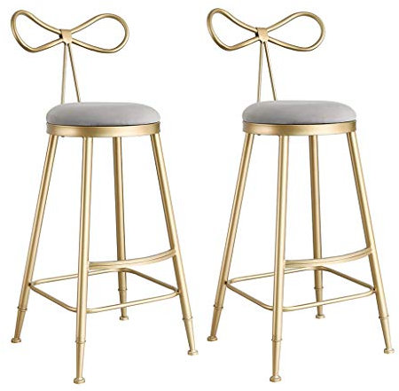 Moderne Familienstühle im Bar-Stil mit hoher Rückenlehne, 2er-Set, mit Leinen gepolsterte Barhocker in Thekenhöhe, Stühle für das Esszimmer in der Küche, 2-teiliges Set, 440 Pfund Tragkraft, Grau Made