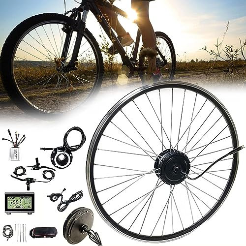 Electric Bicycle Conversion kit Front Wheel,48V 1000W/1500W Ebike Conversion Kit Brushless Gearless Hub Motor,16/20/24/26/27.5/28/29/700C Wheel,With LCD Display,1500W/48V-20inch