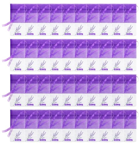 IJHYGD 40 Pcs Lavendelsäckchen Duftsäckchen Leer Säckchen Stoffbeutel Klein Zum Befüllen (Dunkelviolett)