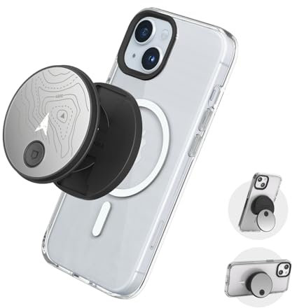 RHINOSHIELD Grip O (MagSafe-kompatibel) | Griff mit ausklappbarer Halterung für MagSafe-kompatible Handyhüllen, Hoch- und Querformat, Telefonhalter, Smartphone-Zubehör - Spiegel/Compass of Mind