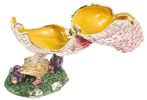 ABOOFAN Kasten Schmuckkästchen Aus Emaille Schmuck-organizer Eule Schmuckkästchen Displayhalter Schreibtischaufsatz Eule Schmuckhalter Vintage Kommode Dekor Jahrgang Magnet Halskette